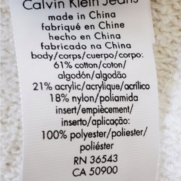 New Calvin Klein Jeans Striped Split-Back Sweater - Picture 5 of 7